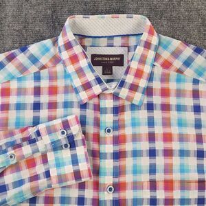 Johnston & Murphy Multicolor Plaid Casual Button Down Shirt